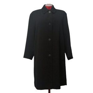 Hilary Radley Classic Long Black Coat Size US 4